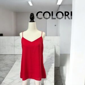 Colori, Elegant Red V-Neck Camisole, Medium